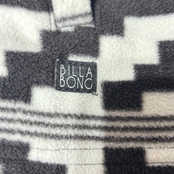 Y2K Billabong Zip Hoodie M / L Black Gray Southwestern Geometric Surfer Skate - Picture 7 of 11